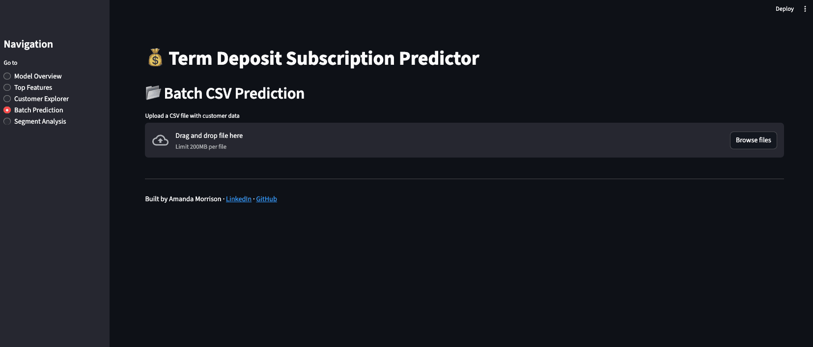 Batch CSV Prediction